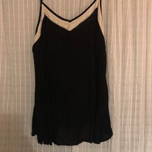 Torrid - Black and white lace detail top
